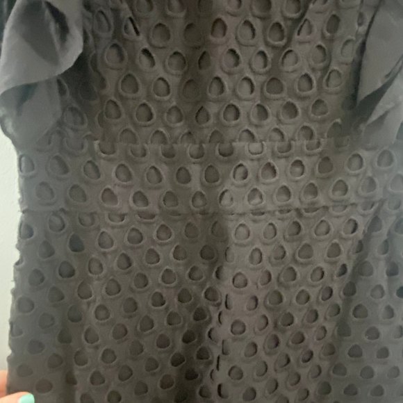 Pam & Gela Black Eyelet Dress With Ruffle Sleeve 4 - Picture 7 of 10